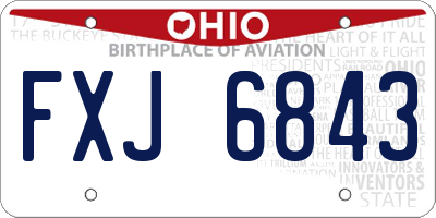 OH license plate FXJ6843