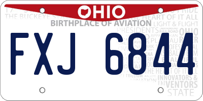 OH license plate FXJ6844