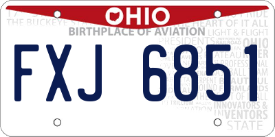 OH license plate FXJ6851