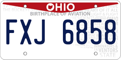 OH license plate FXJ6858