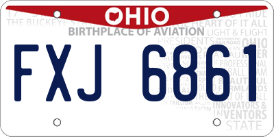 OH license plate FXJ6861