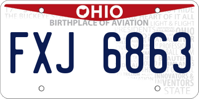 OH license plate FXJ6863