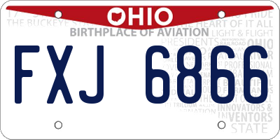 OH license plate FXJ6866
