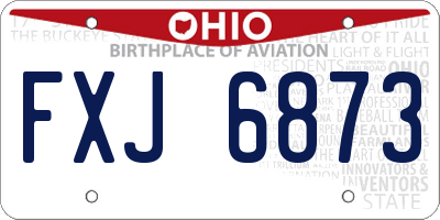 OH license plate FXJ6873