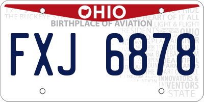 OH license plate FXJ6878