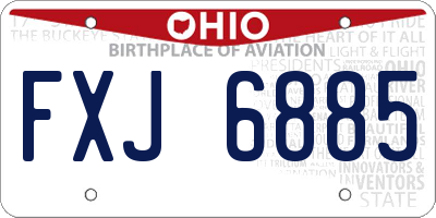 OH license plate FXJ6885