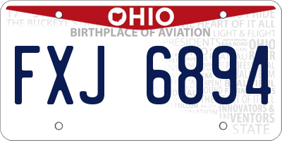 OH license plate FXJ6894