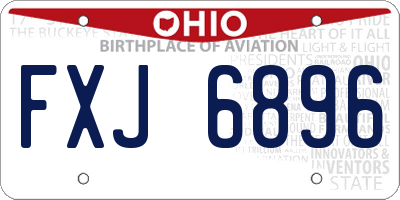 OH license plate FXJ6896