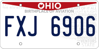OH license plate FXJ6906