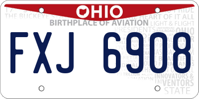 OH license plate FXJ6908