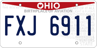 OH license plate FXJ6911