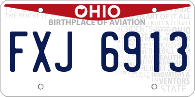 OH license plate FXJ6913