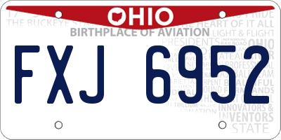 OH license plate FXJ6952