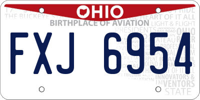 OH license plate FXJ6954