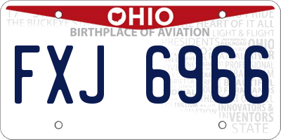 OH license plate FXJ6966