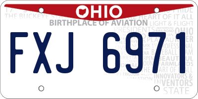 OH license plate FXJ6971