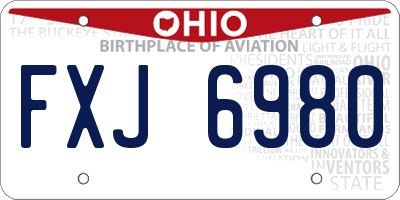 OH license plate FXJ6980