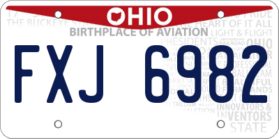 OH license plate FXJ6982