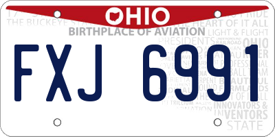 OH license plate FXJ6991