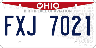 OH license plate FXJ7021