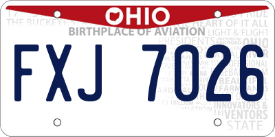 OH license plate FXJ7026