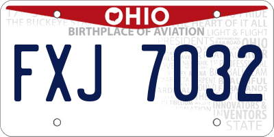 OH license plate FXJ7032