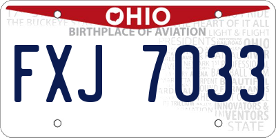 OH license plate FXJ7033