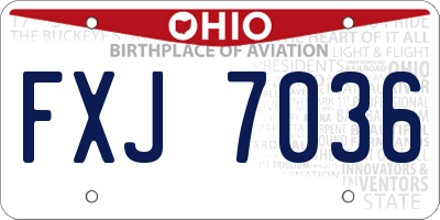 OH license plate FXJ7036