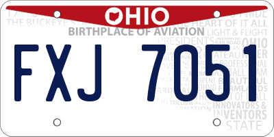 OH license plate FXJ7051