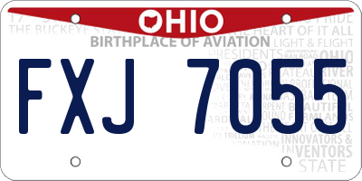 OH license plate FXJ7055