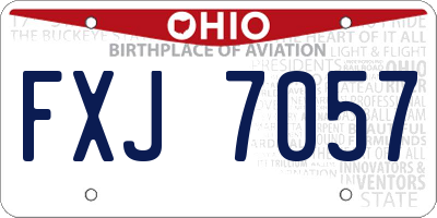 OH license plate FXJ7057