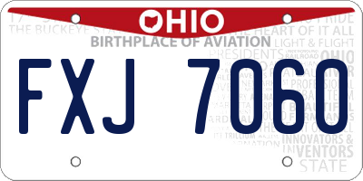 OH license plate FXJ7060
