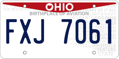 OH license plate FXJ7061