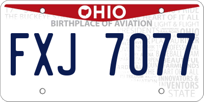 OH license plate FXJ7077