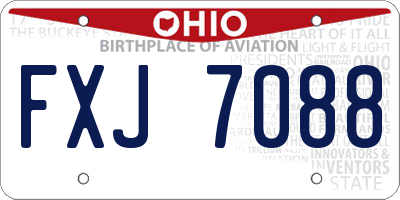 OH license plate FXJ7088