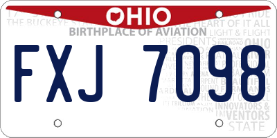OH license plate FXJ7098