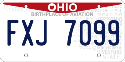 OH license plate FXJ7099