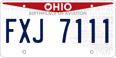 OH license plate FXJ7111