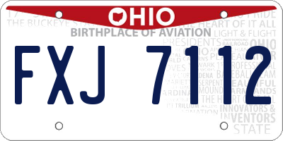 OH license plate FXJ7112