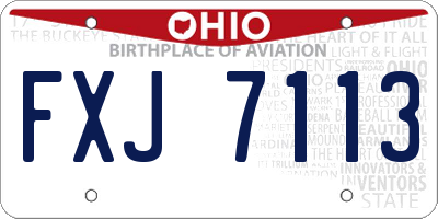 OH license plate FXJ7113