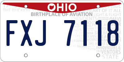 OH license plate FXJ7118