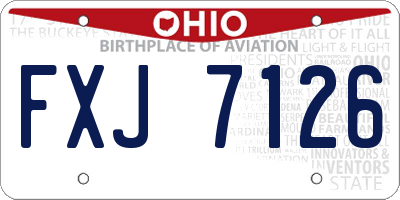 OH license plate FXJ7126