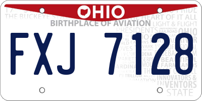 OH license plate FXJ7128