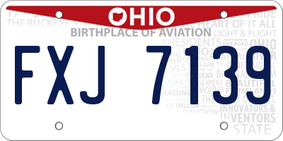 OH license plate FXJ7139