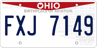 OH license plate FXJ7149