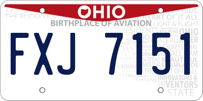 OH license plate FXJ7151