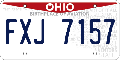 OH license plate FXJ7157