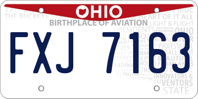 OH license plate FXJ7163