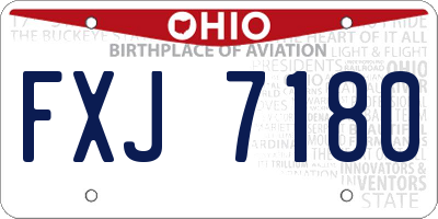 OH license plate FXJ7180