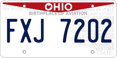 OH license plate FXJ7202